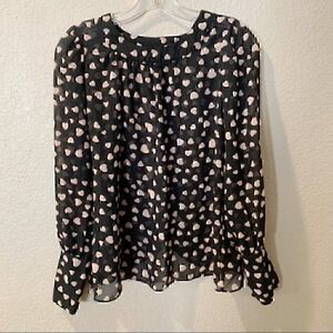 New York & Company Blouse Womens XS Coquette Kawaii Fairycore Soft Girl Flowy